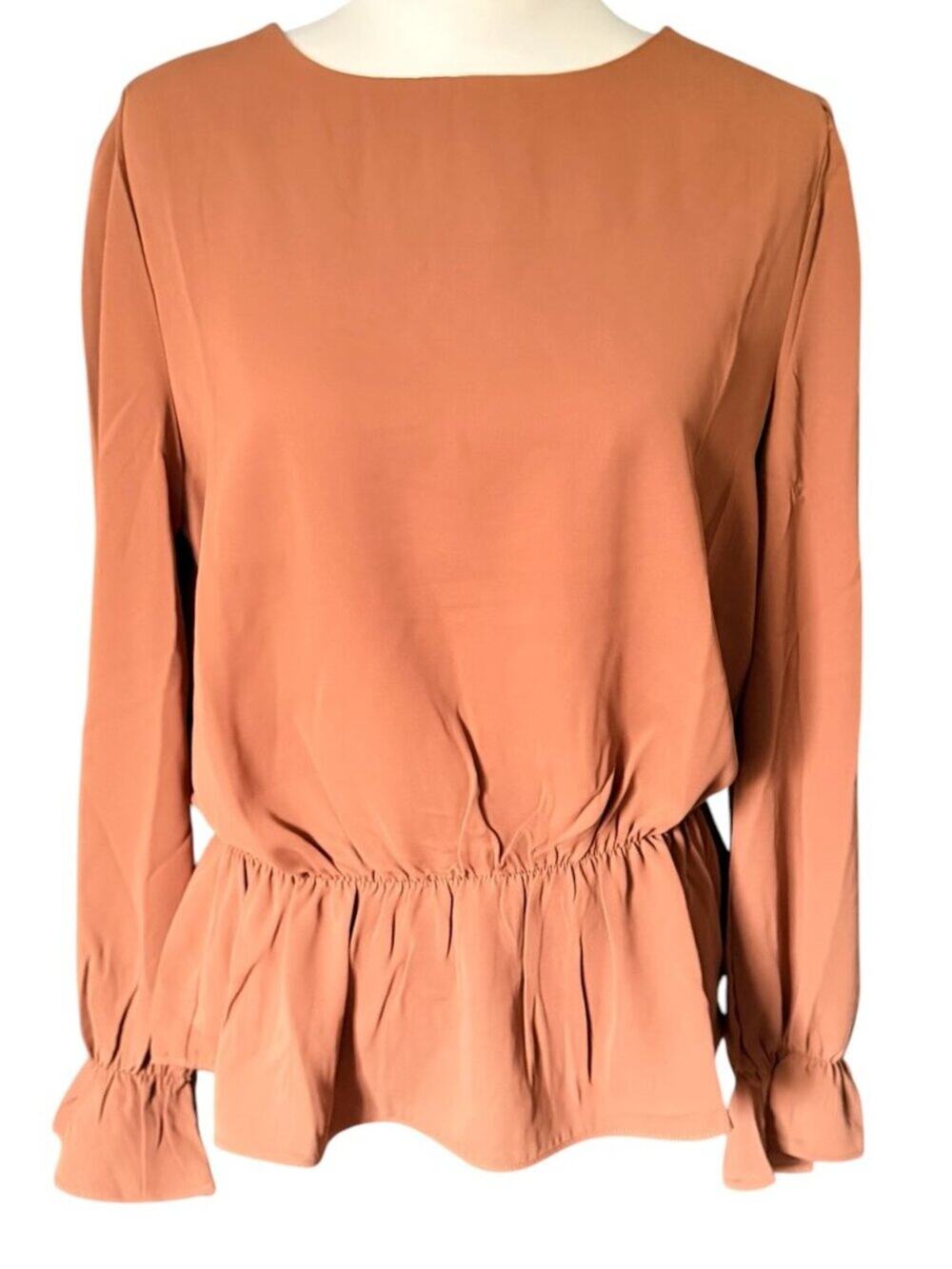 Zenana Long Sleeve Brown Top Size Medium